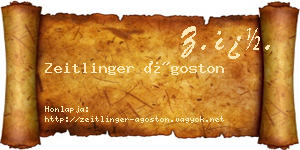 Zeitlinger Ágoston névjegykártya